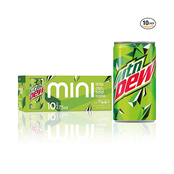 10 mini latas de refresco Mountain Dew