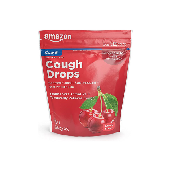 160 Pack Of Amazon Basic Care Cherry Cough Dropsx