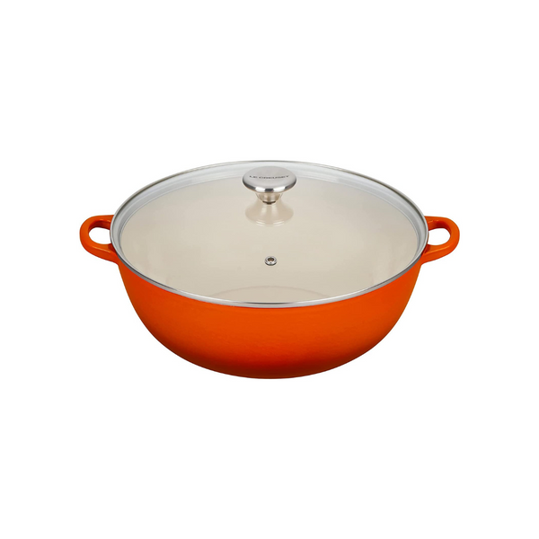 Le Creuset Enameled Cast 7.5 qt. Iron Chef’s Oven with Glass Lid