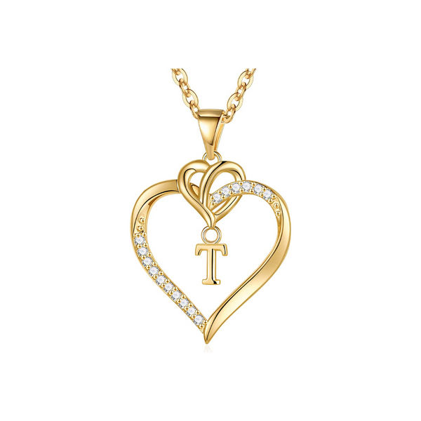 STORUP Heart Initial Necklaces for Women Girls