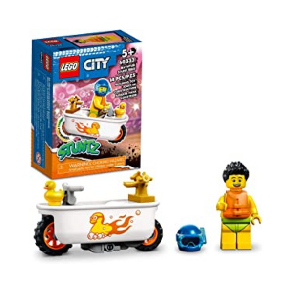 LEGO City Stuntz Juego de juguetes de construcción para bicicleta acrobática en la bañera