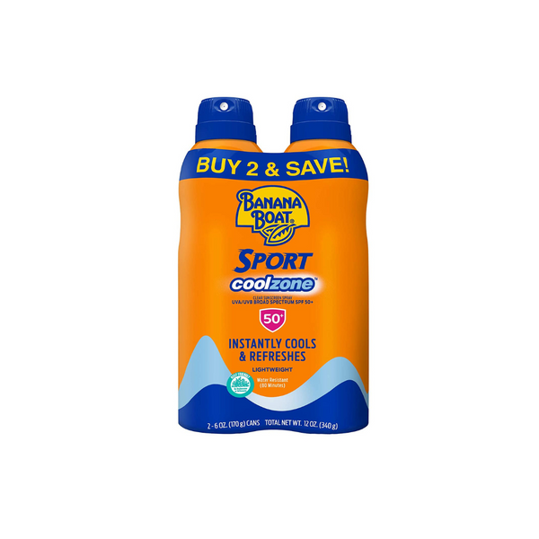 Banana Boat Sport Performance Cool Zone, 6 Ounce (Pack of 2)