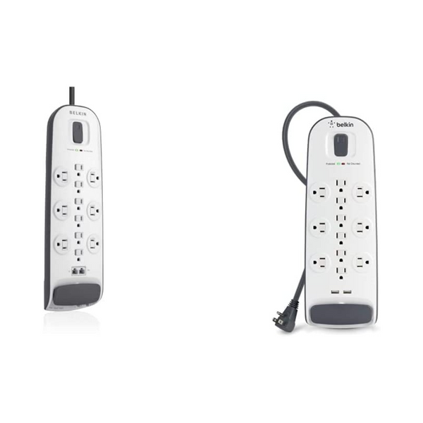 Belkin Power Strip Surge Protector, White & USB Power Strip Surge Protector