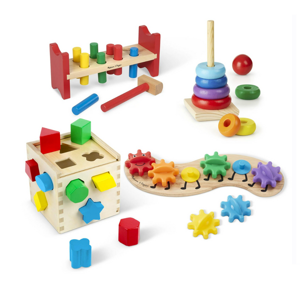 Melissa & Doug 4 Wooden Classic Rainbow Learning Toys Bundle