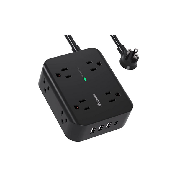 Mifaso Surge Protector Power Strip w/ 8 AC Outlets, USB-C Port & 3 USB-A Ports