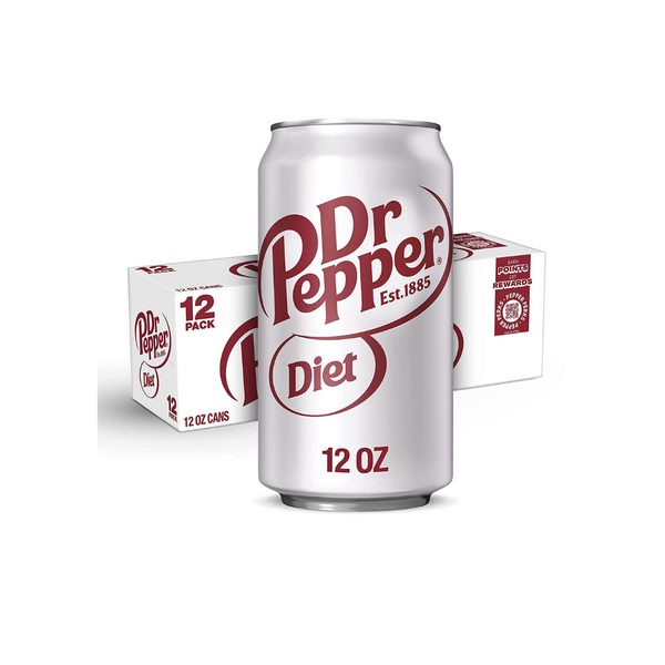 Paquete de 12 refrescos dietéticos Dr Pepper, latas de 12 oz