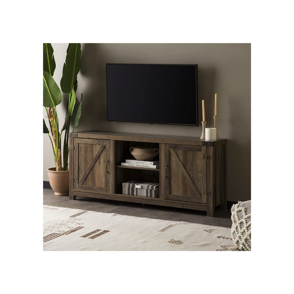 Mueble para TV Walker Edison Georgetown moderno de 58 pulgadas con doble puerta de granero (roble)