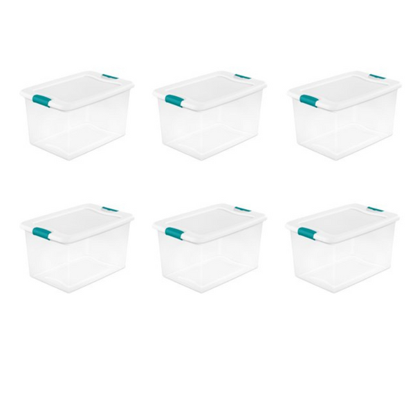 Set Of 6 Sterilite 64 Qt. Latching Boxes