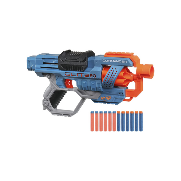 Lanzador de dardos Nerf Elite 2.0 Commander RD-6 con 12 dardos Elite