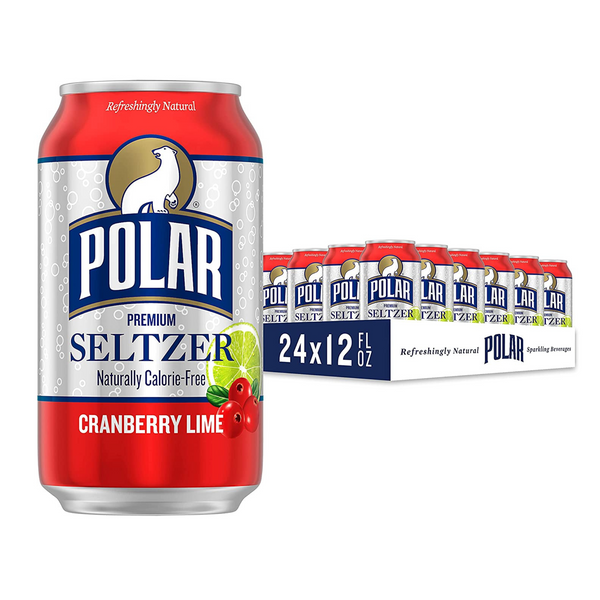 24 latas de agua polar Seltzer, arándano y lima