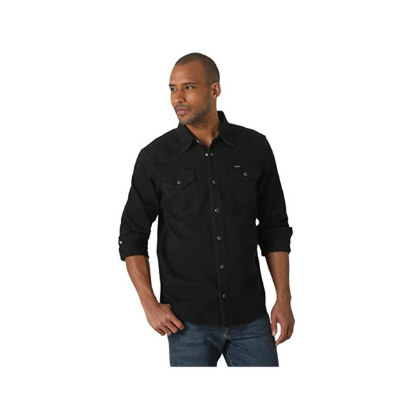 Wrangler Camisa vaquera icónica de ajuste regular con broche para hombre