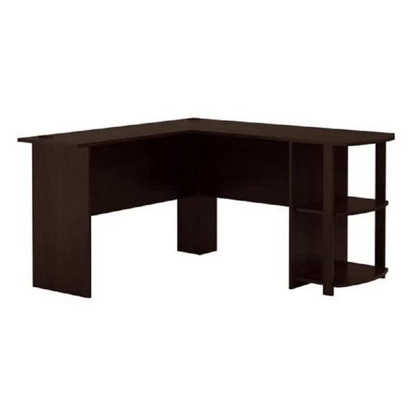 Ameriwood Home Dakota L-Shaped Desk with Bookshelves, Espresso