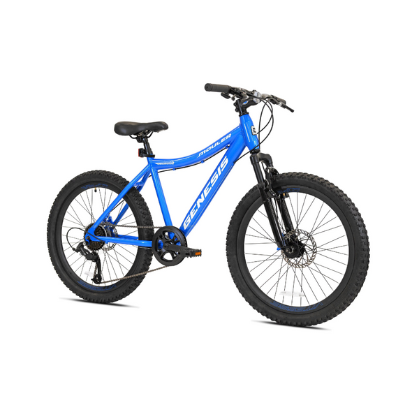 Bicicleta de montaña para niño Genesis Mauler de 24 pulgadas, color azul