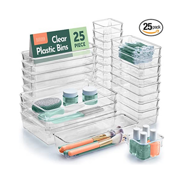 25 PCS Ruboxa Clear Drawer Organizer