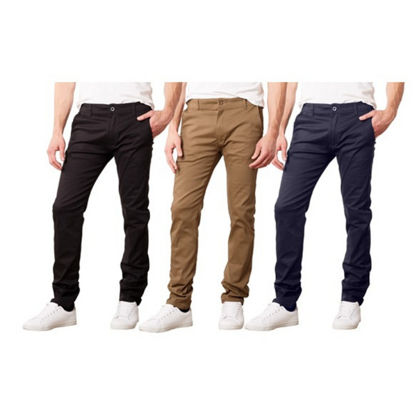 Pack de 2 pantalones chinos superelásticos ajustados