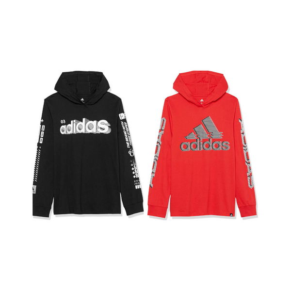 adidas Camisetas con capucha de camuflaje lineal de manga larga para niño