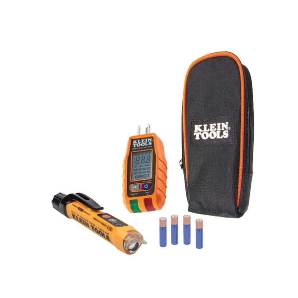 Klein Tools Non-Contact Voltage/GFCI Receptacle Test Kit w/ LCD & Flashlight