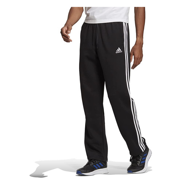 adidas Men's Essentials Fleece Open Hem 3-Stripes Pants