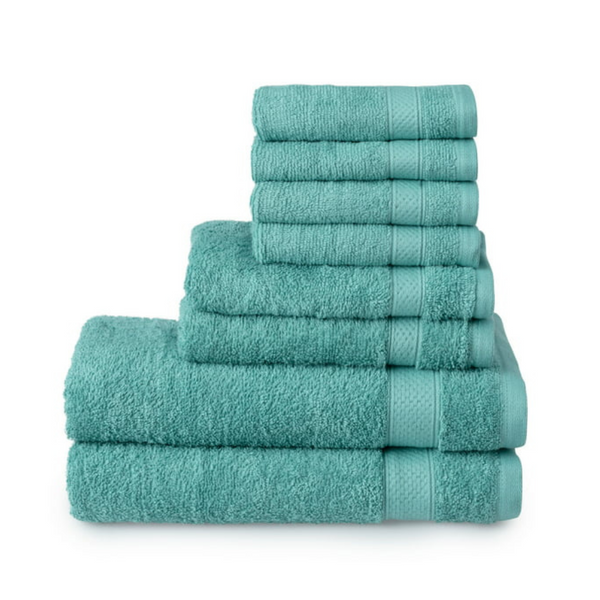 8 Piece 100% Cotton Towel Sets On Sale (4 Colors)