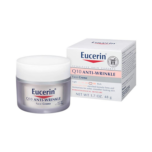 2 frascos de crema facial antiarrugas sin perfume Eucerin Q10