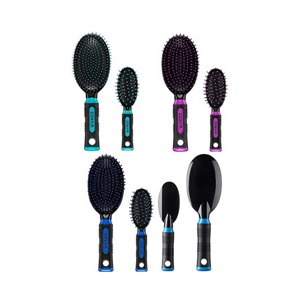 Obtenga 2 paquetes de cepillo para el cabello Conair Salon Results de 2 unidades + juego de cepillo para el cabello de viaje