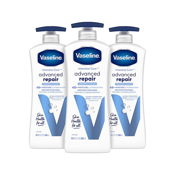 3 unidades de 20,3 oz. Vaselina Cuidado Intensivo Loción Corporal Reparación Avanzada