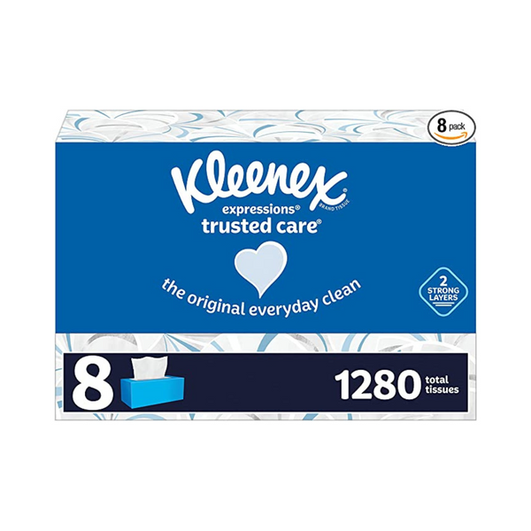 Kleenex Expressions Trusted Care pañuelos faciales, 8 cajas