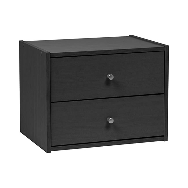 2 Drawer IRIS USA Modular Wood Stacking Storage Box