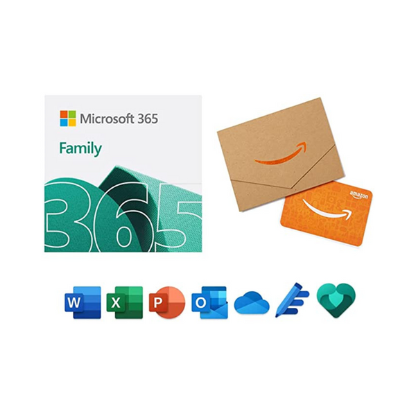 Suscripción familiar de 12 meses a Microsoft 365 con renovación automática + tarjeta de regalo de Amazon de $50