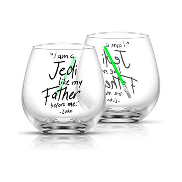 2 Star Wars Luke Skywalker Lightsaber Stemless Drinking Glasses