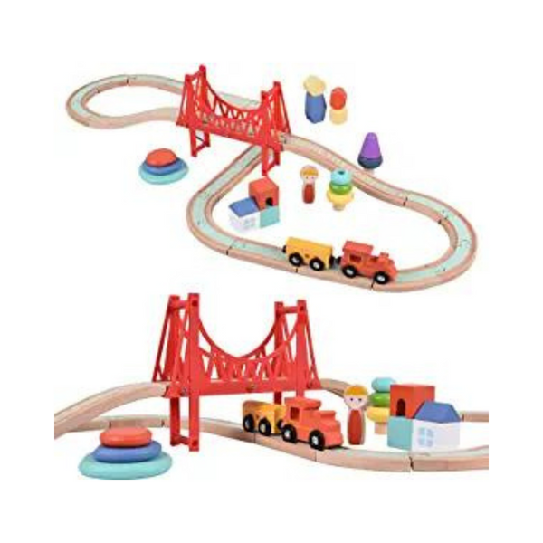 Juego de tren de madera Giant Bean Sky City 42 piezas