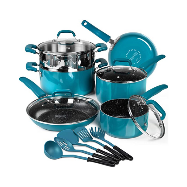 MICHELANGELO 15 Piece Nonstick Pots and Pans Set