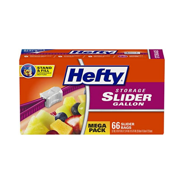 Hefty Slider Food Storage Bags, Gallon Size, 66 Count 