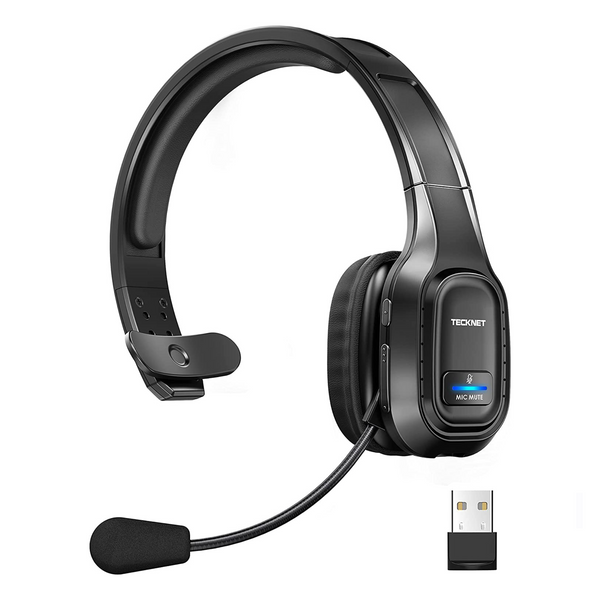 Noise Canceling Trucker Bluetooth Headset with Mic