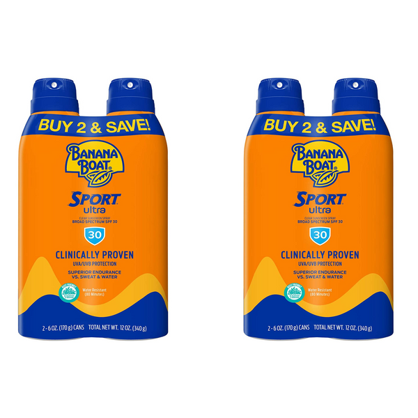 4 Bottles Of Banana Boat Sport Ultra Sunscreen Spray