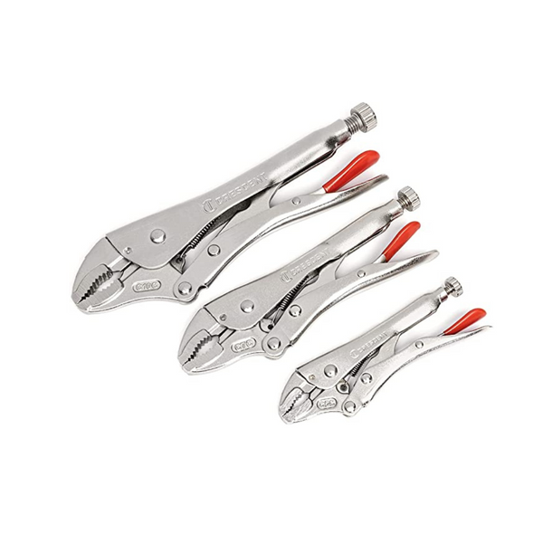 Crescent 3 Pc. Curved Jaw Locking Pliers with Wire Cutter Set