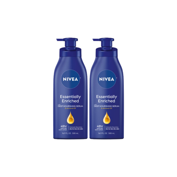 Paquete de 2 lociones corporales esencialmente enriquecidas NIVEA de 16.9 oz (almendra)