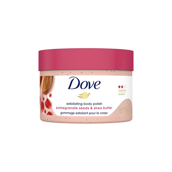 Exfoliante corporal Dove de 10.5 onzas: granada y manteca de karité