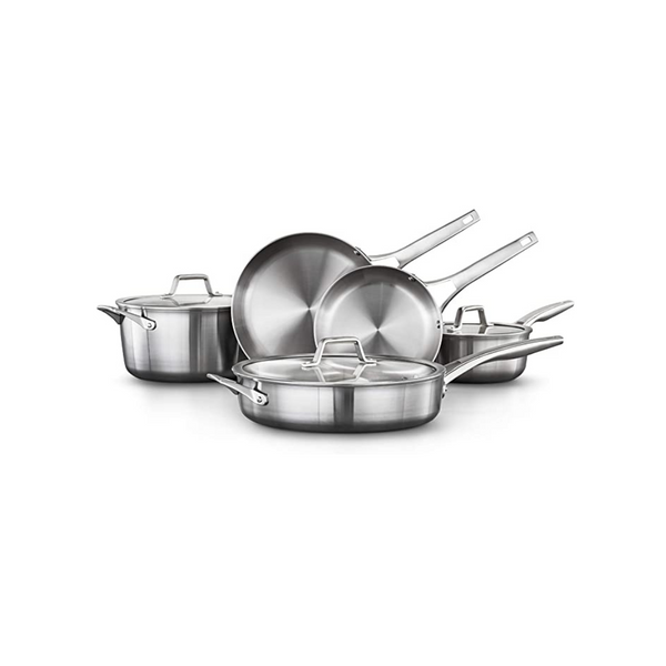 Calphalon 8-Piece Pots and Pans Set, Stainless Steel Kitchen Cookware