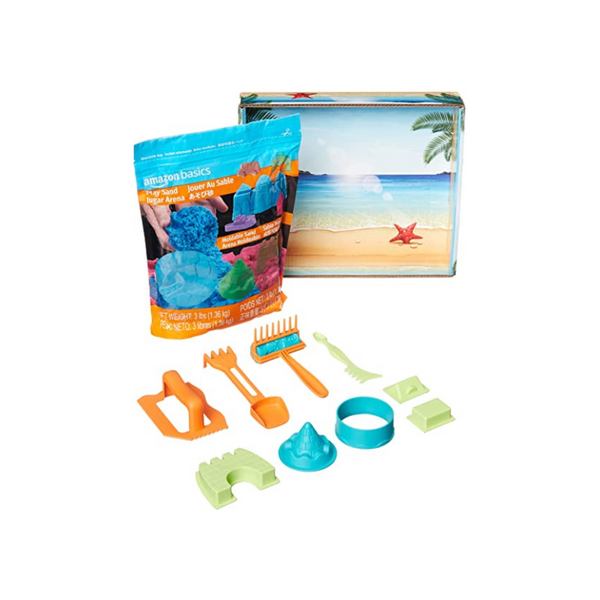 Moldable Sensory Play Sand with Castle Molds and Tool Set