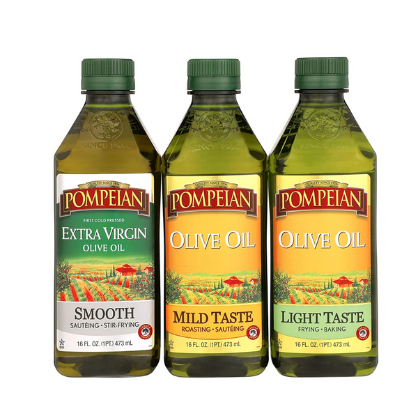 3 Bottles Of Pompeian Olive Oil Variety Pack