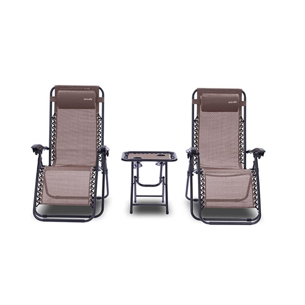 Juego de 2 sillones SereneLife Zero Gravity con mesa