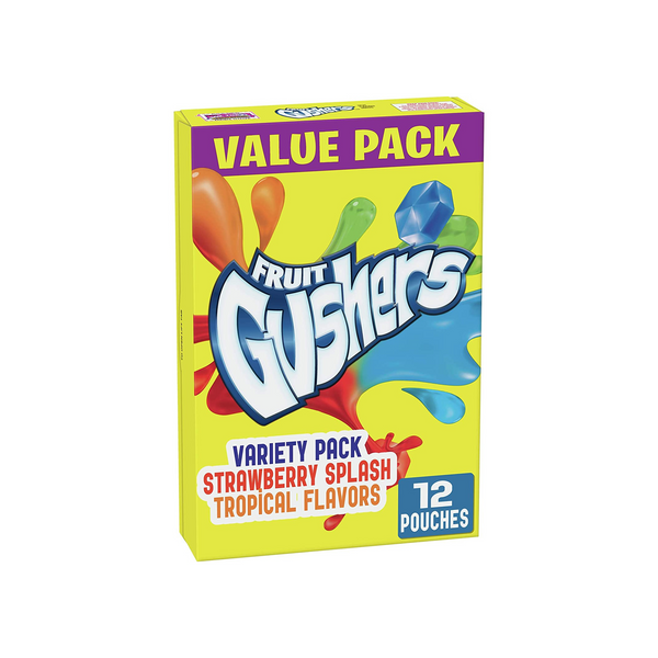 12 Packs of Gushers Fruit Flavored Snacks