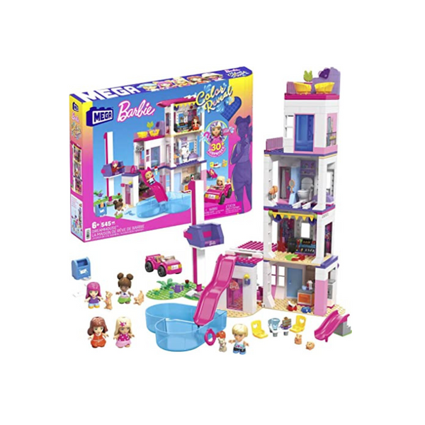 Mega Barbie Color Reveal Building Toys Dreamhouse with 30+ Surprises