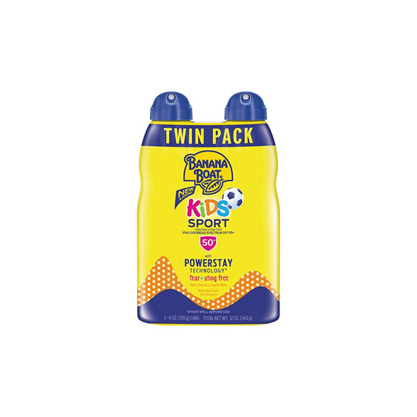 Banana Boat Kids Sport Sunscreen Spray, Sting-Free, 6oz. - Twin Pack