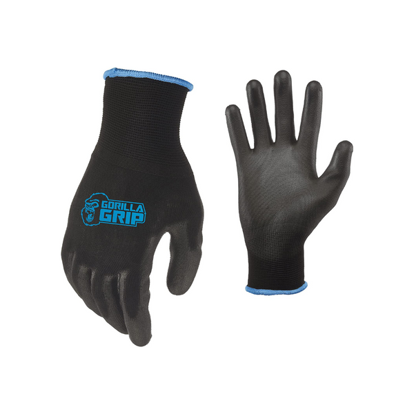 Guantes de trabajo multiusos Gorilla Grip antideslizantes (negro, grande)