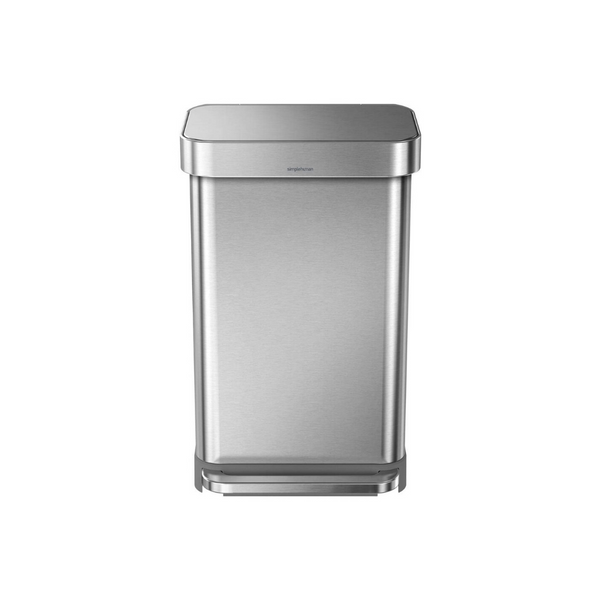 simplehuman 45 Liter Rectangular Hands-Free Kitchen Step Trash Can