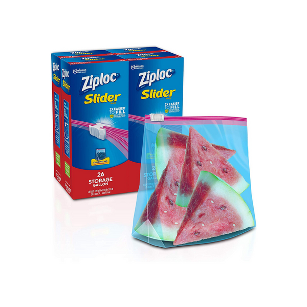 104-Count Ziploc Gallon Slider Stand-and-Fill Storage Bags