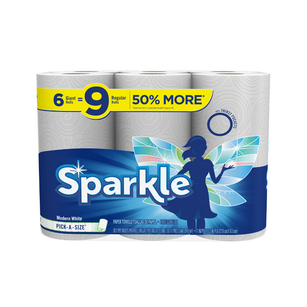 6 Giant Rolls Of Sparkle Paper Towels