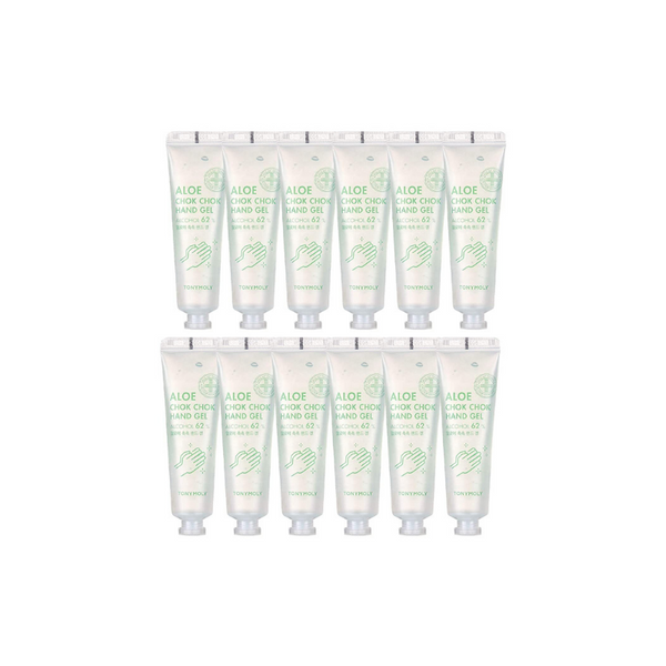 12 geles desinfectantes para manos Tonymoly Aloe 62% alcohol